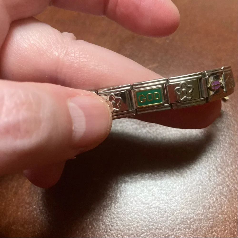 CLAIRE'S unfinished silver color bracelet with cross charm